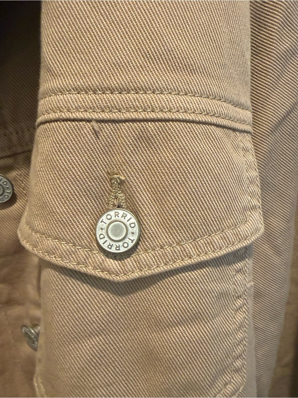 Torrid Size 0 (12) Brown Jean Jacket with Utility Pockets - Picture 7 of 8